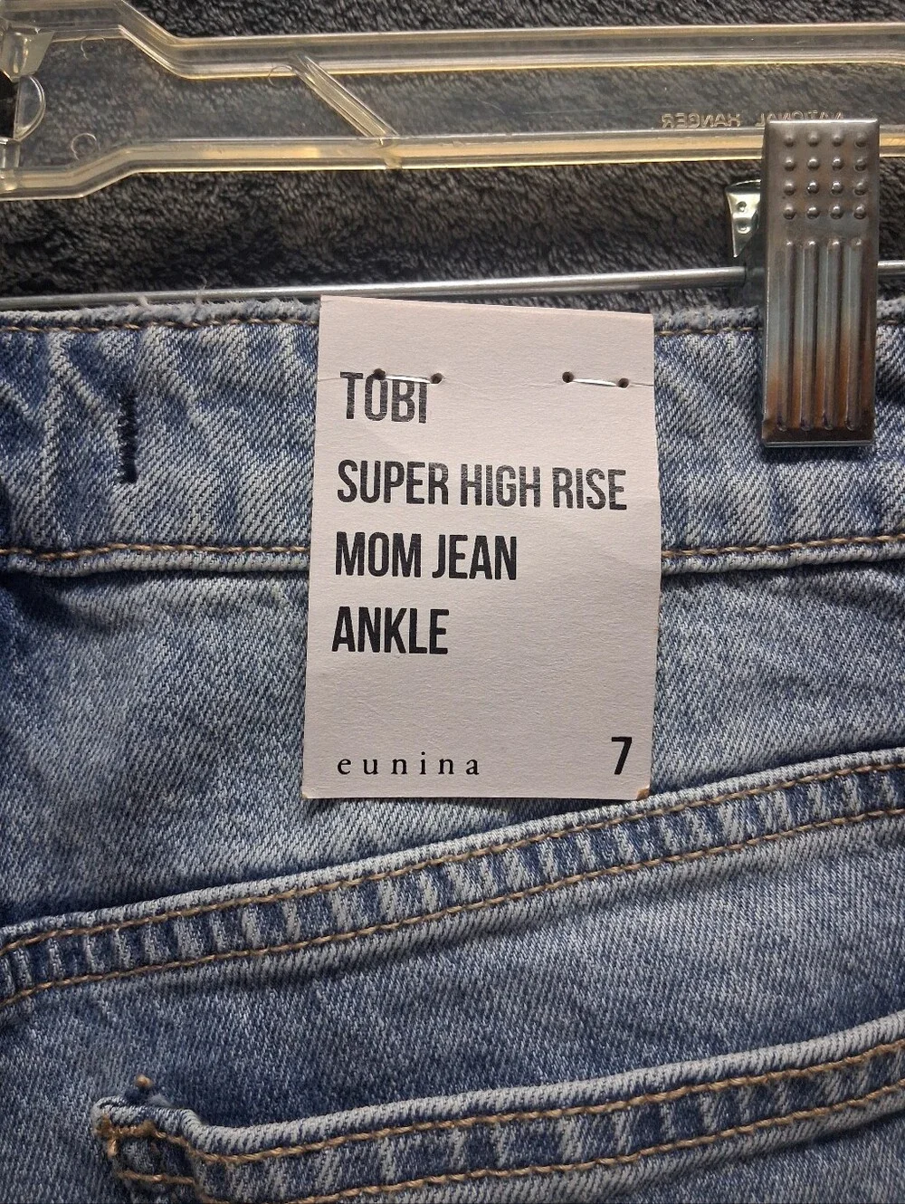 Eunina Tobi Super Hight Rise Mom Jean Sz 7 NWT
